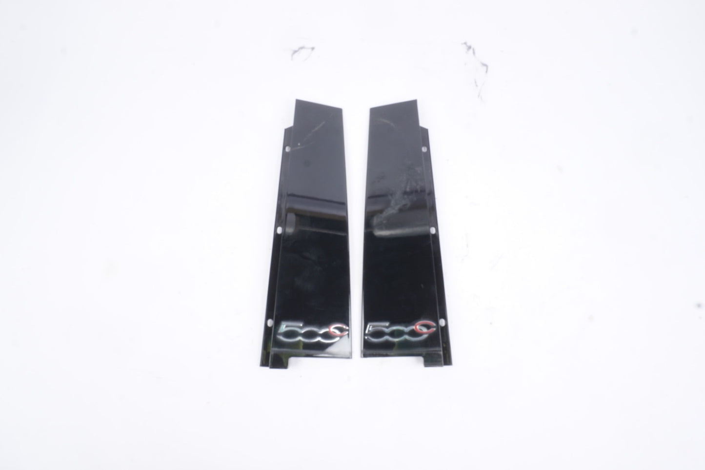 12-19 Fiat 500 Front Left Right Side Exterior Door B Pillar Molding Cover PAIR