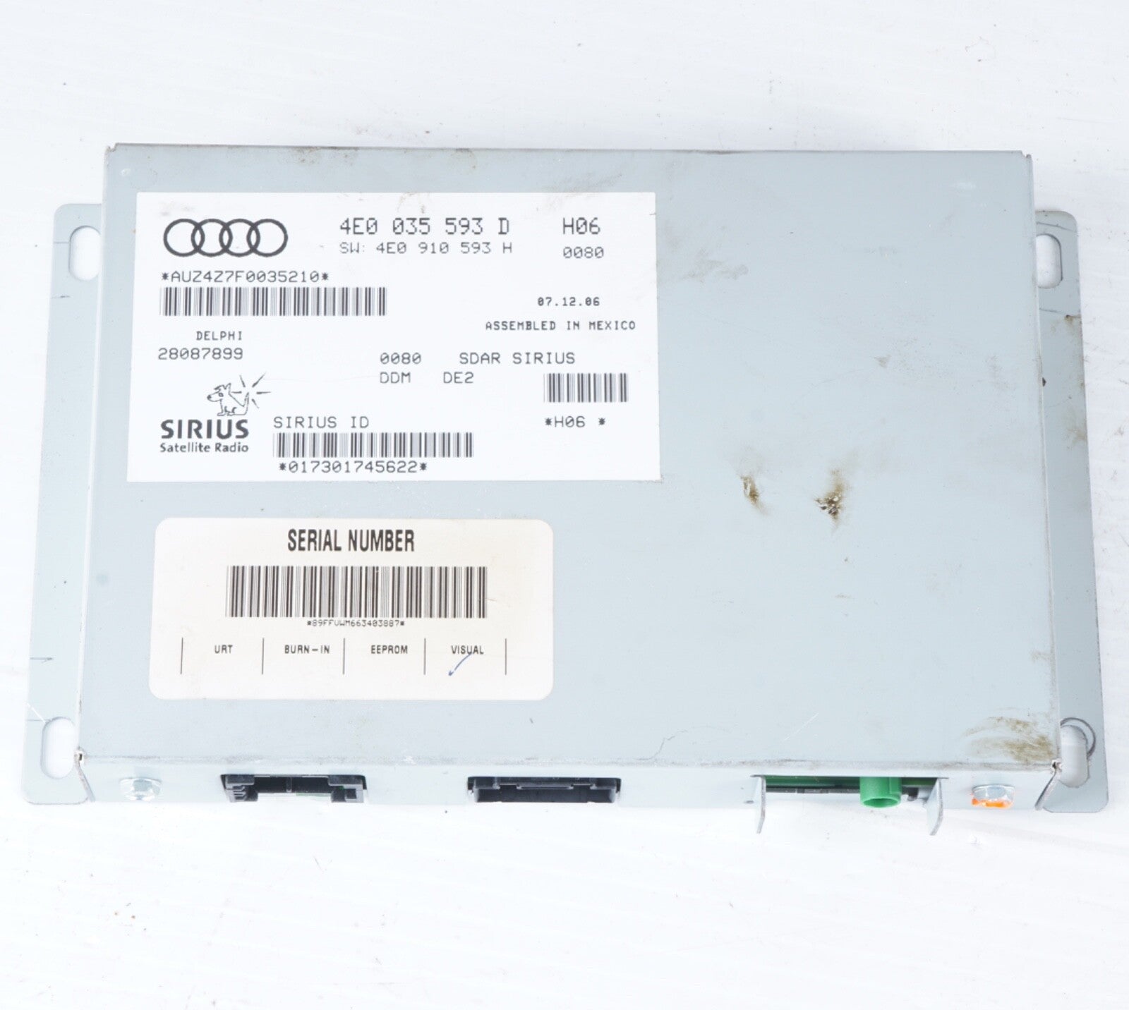 05 06 07 08 Audi A6 C6 XM Satellilte Radio Receiver Player 4E0035593F OEM