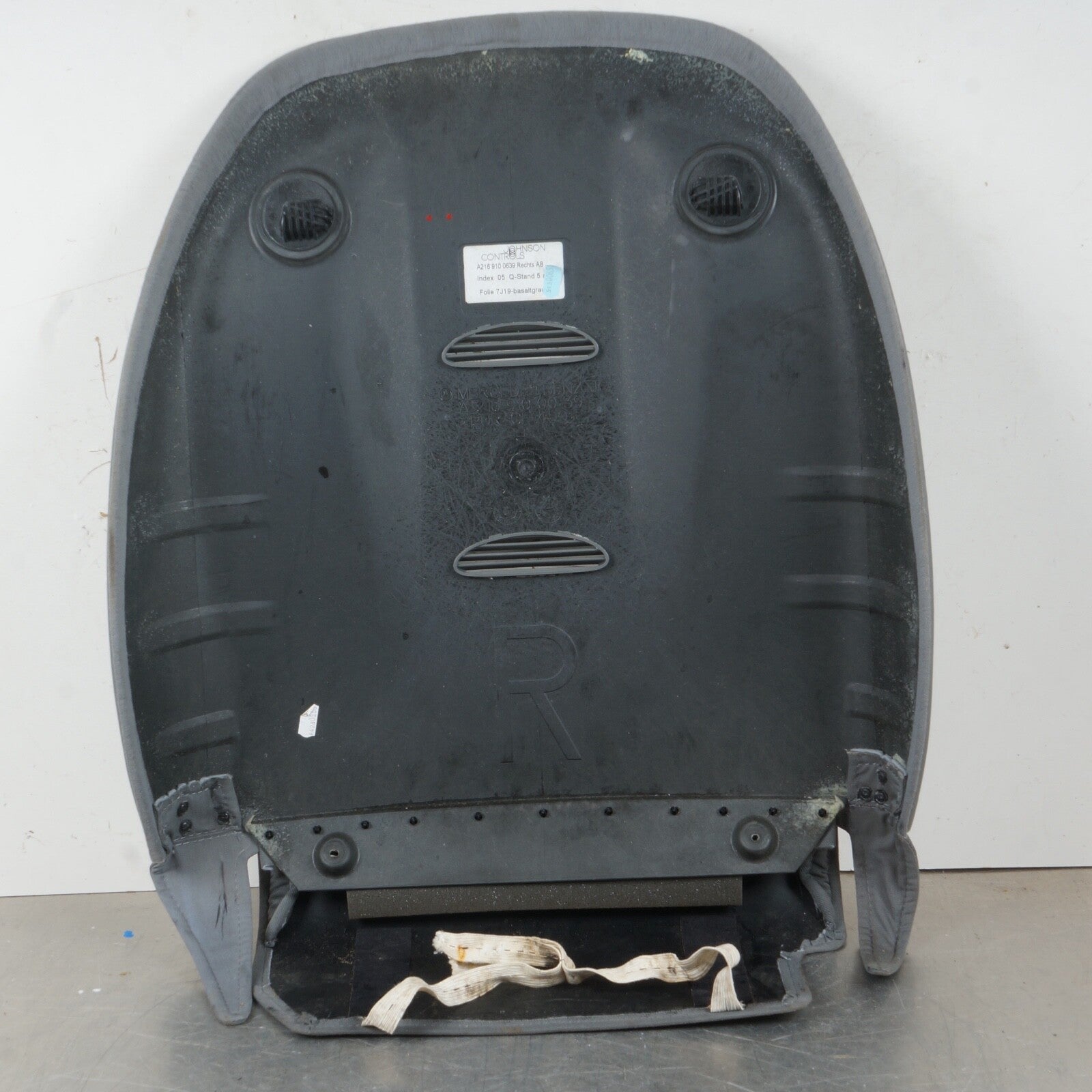 07-14 Mercedes W216 CL550 Right Passenger Seat Back Cover Panel GRAY OEM