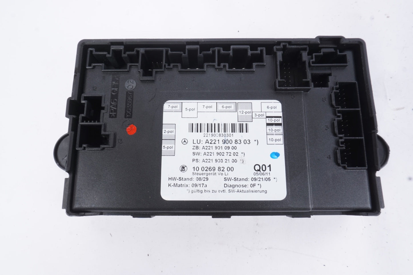 10-13 Mercedes W221 S550 S600 Front Left Door Control Module 2219008303 OEM