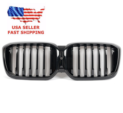 For 2021 - 2024 BMW IX3 X3 X4 G01 G02 G08 Gloss Black Front Kidney Grill Grille