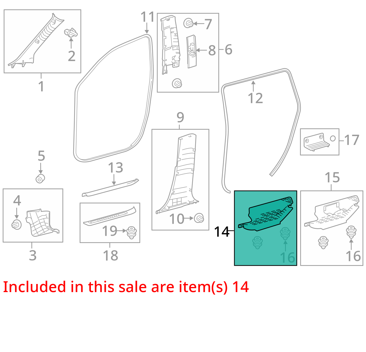 2014 - 2019 Genuine Toyota Highlander Scuff Plate 67918-0E050