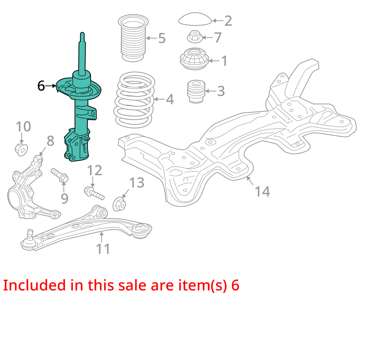 2012 - 2019 Fiat 500 Front Left Shock Absorber 68237653AA OEM 10k