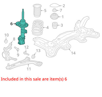 2012 - 2019 Fiat 500 Front Left Shock Absorber 68237653AA OEM 10k