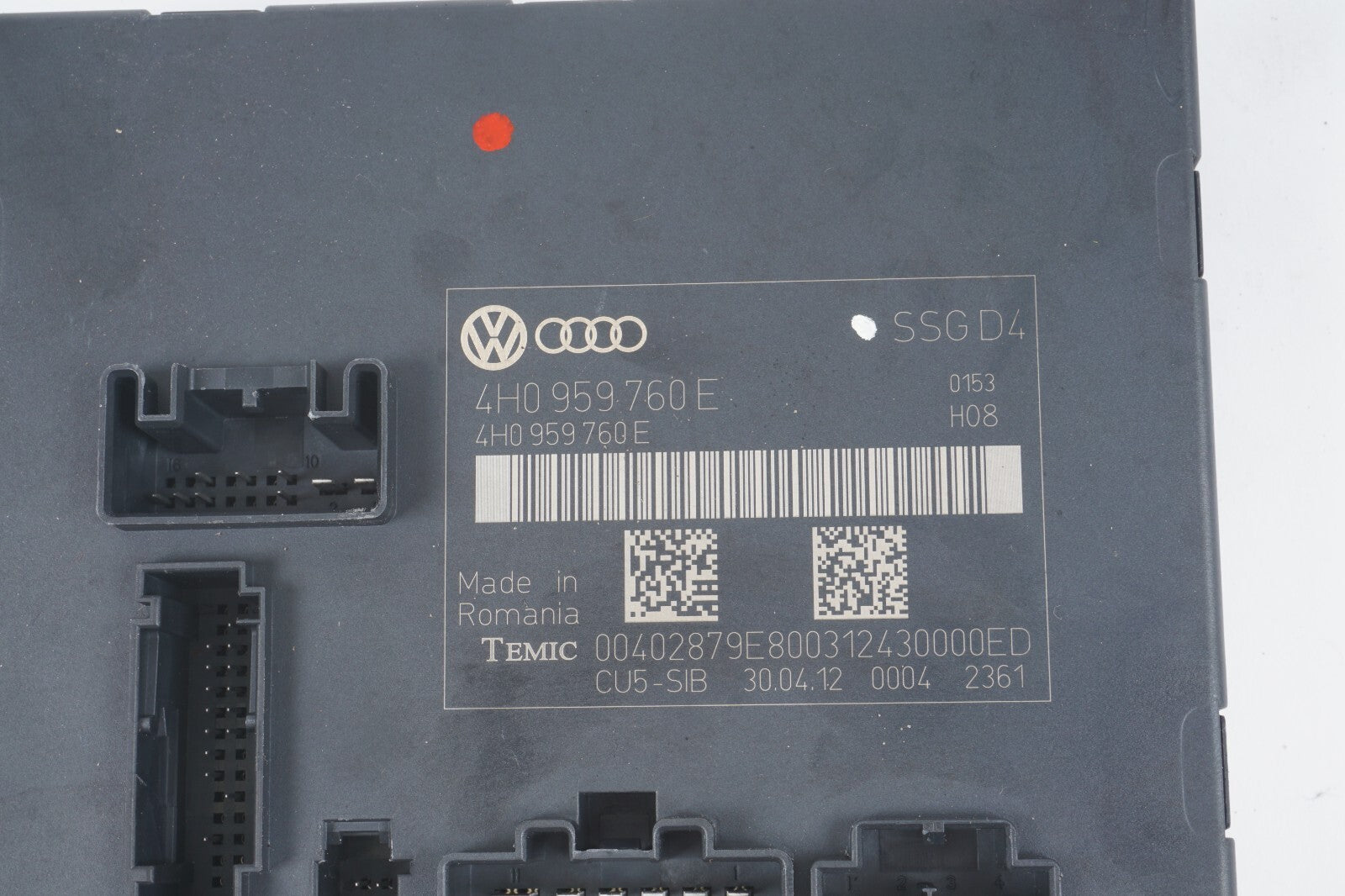11-17 AUDI A8 A8L FRONT LEFT DRIVER SEAT CONTROL MODULE 4H0959760E OEM