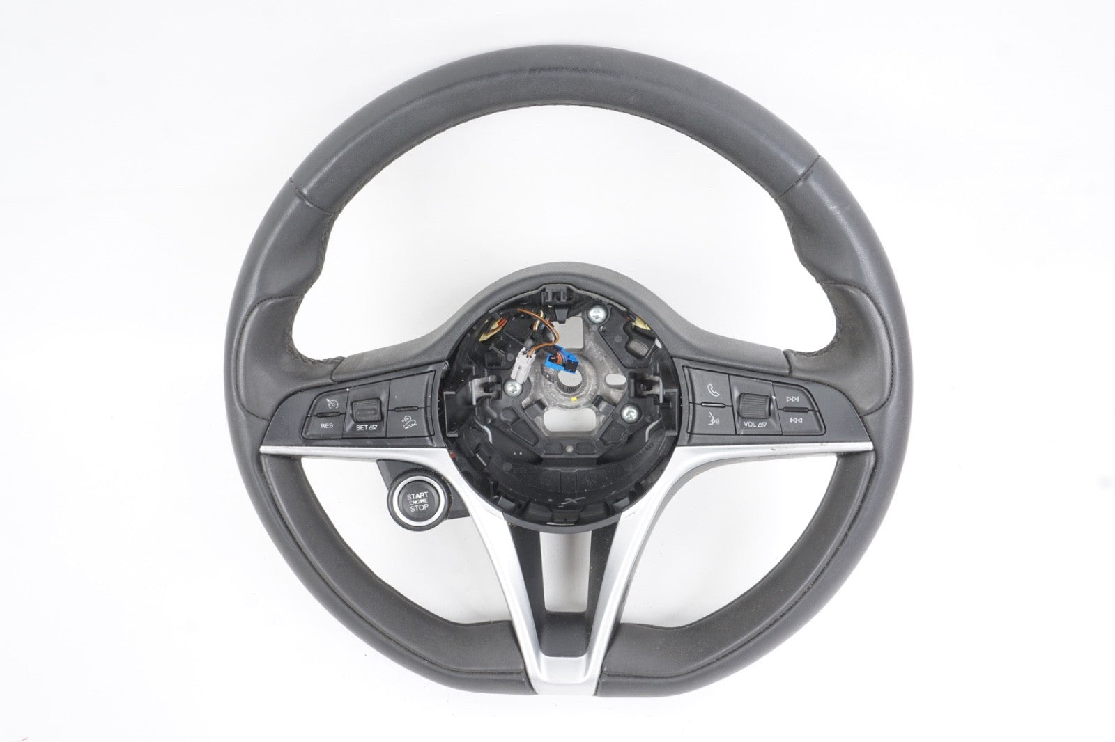 2017 - 2023 ALFA ROMEO STELVIO DRIVER STEERING WHEEL BLACK LEATHER OEM