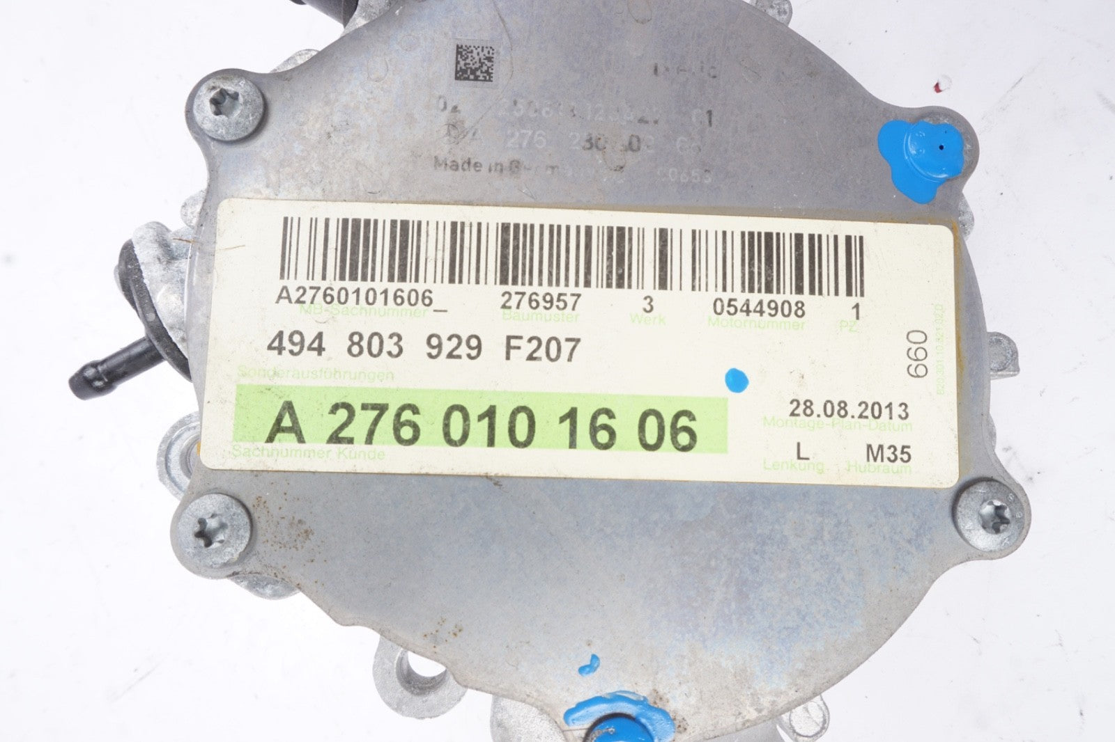 12-18 Mercedes W207 E350 Engine Motor Brake Vacuum Pump 2762300265 OEM