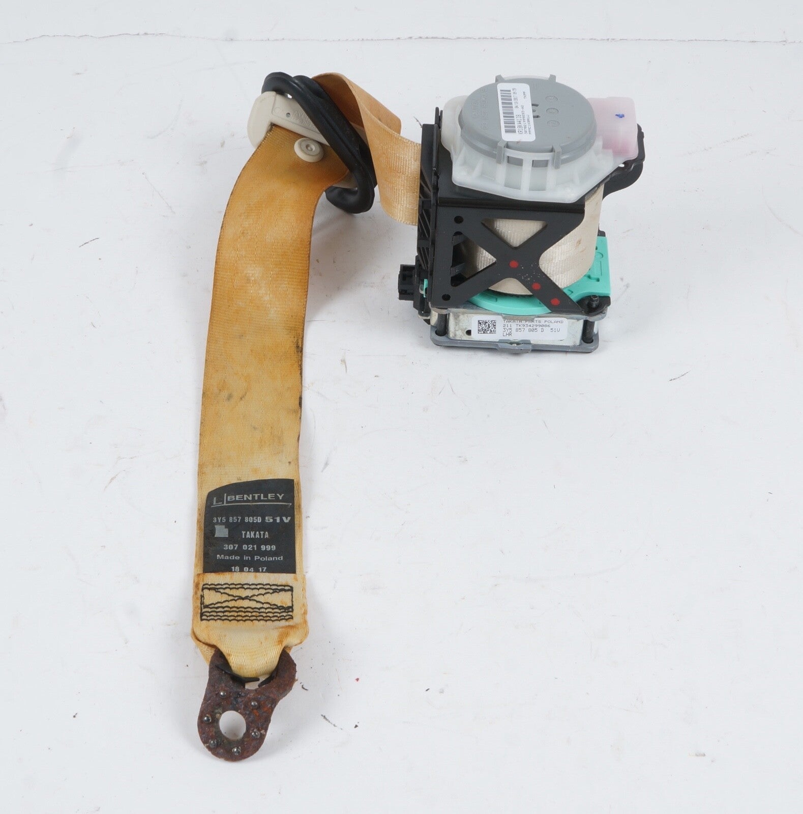 Rear Left Driver Side Seat Belt Retractor OEM 3Y5857805C Bentley Mulsanne 10-20