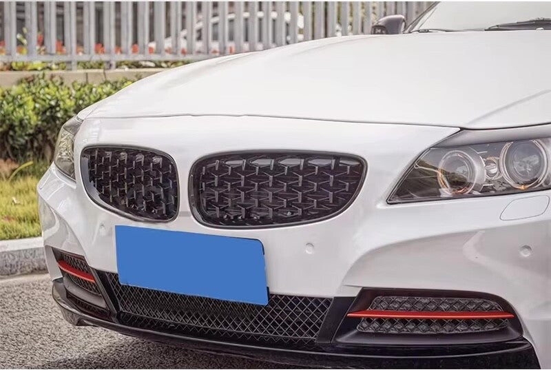 For 2009-2016 BMW E89 Z4 Front Bumper Grille Pair Gloss Black Meteor Style
