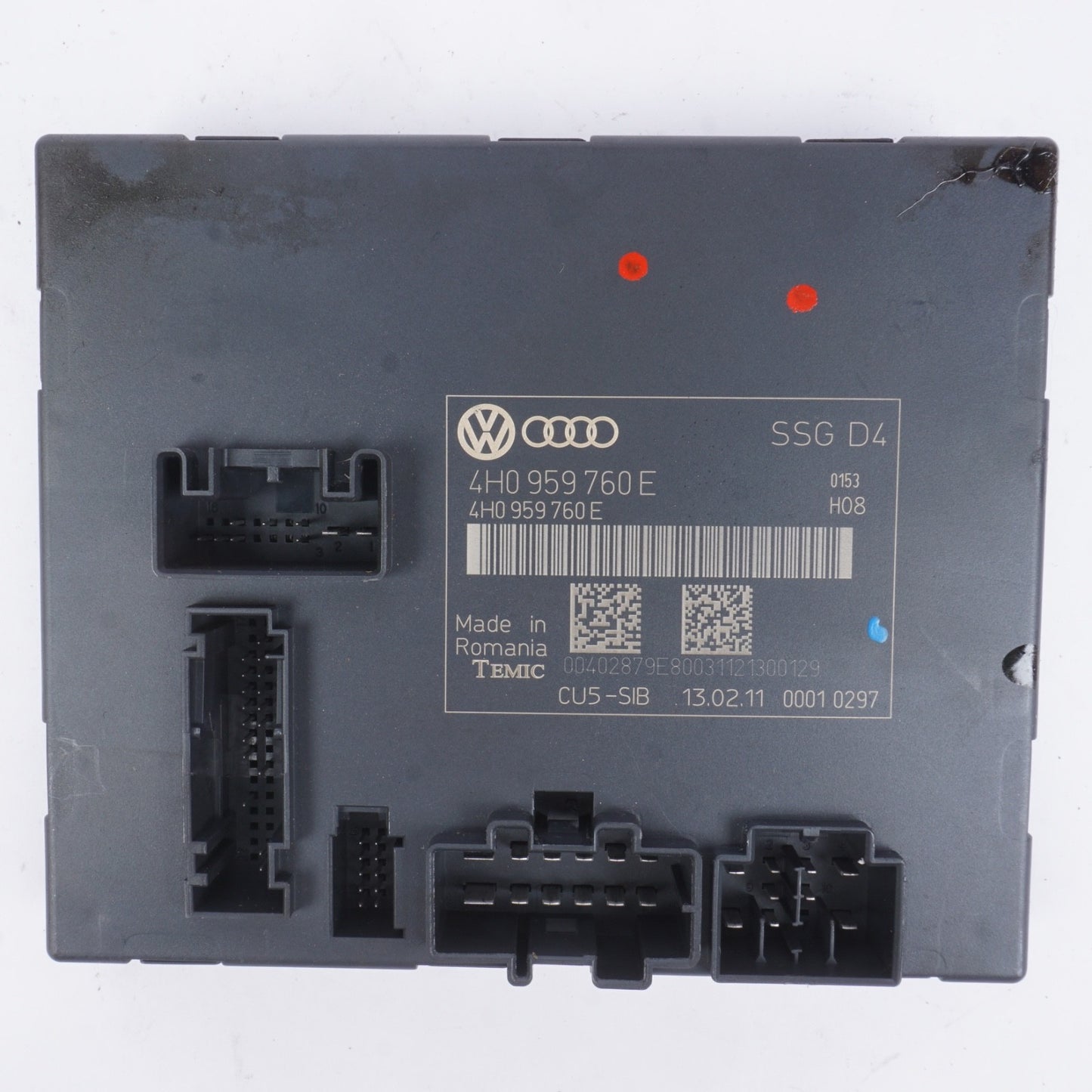 11-17 AUDI A8 A8L FRONT LEFT / RIGHT SEAT CONTROL MODULE 4H0959760E  OEM