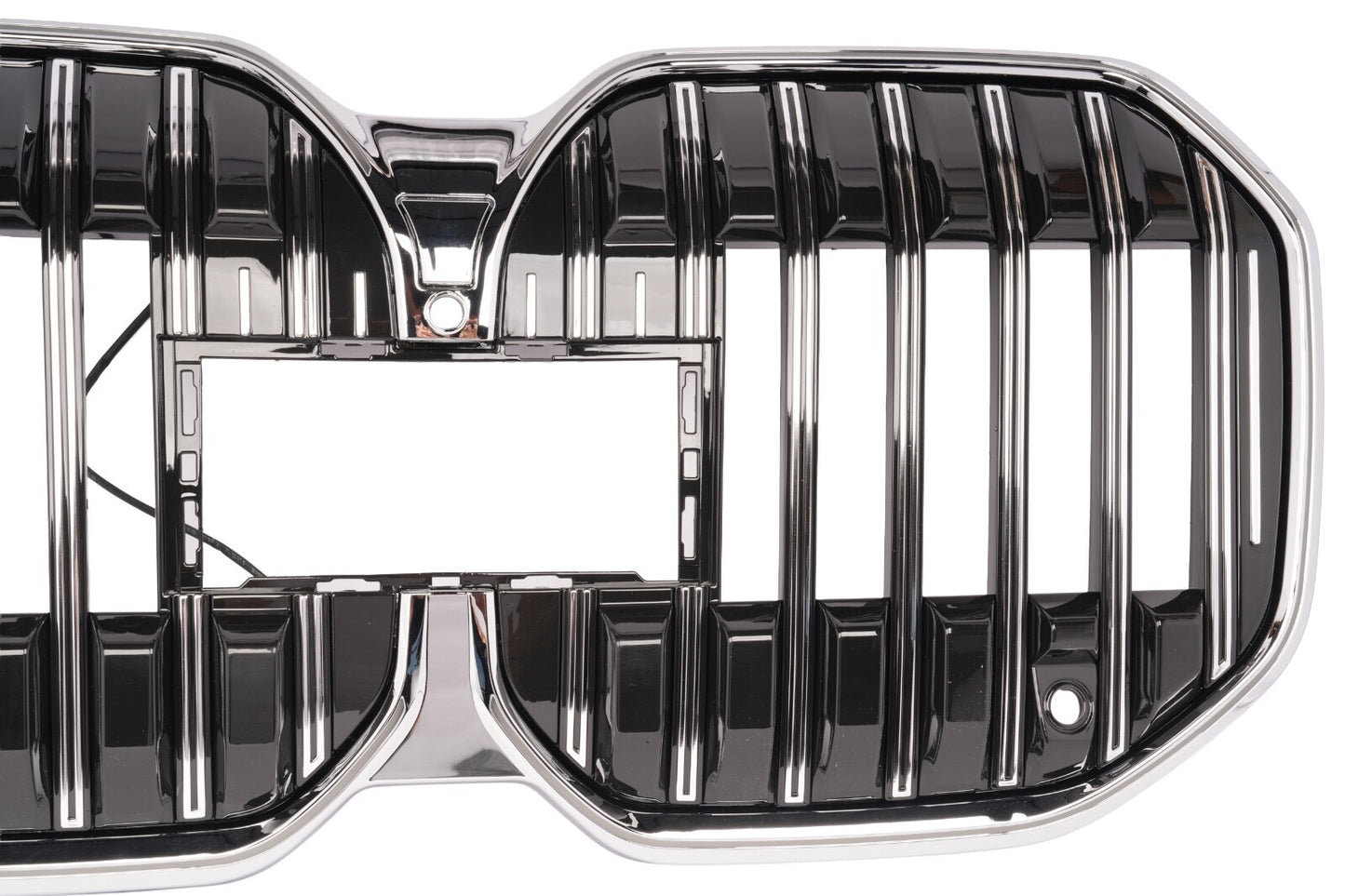For 23-25 BMW 7 Series G70 Glossy Chrome LED Front Bumper Grill Grille Trim