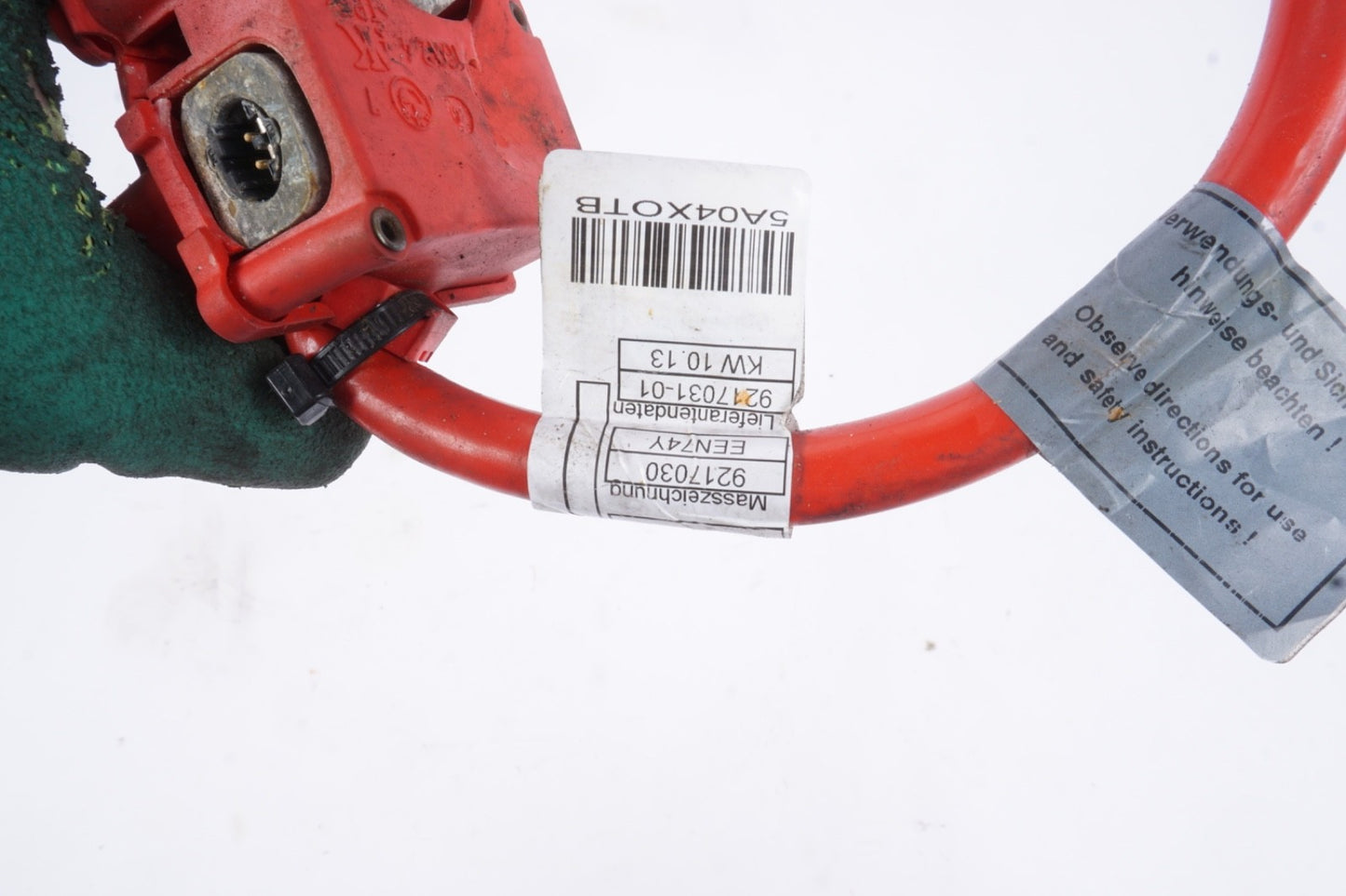 06-13 OEM BMW E82 E90 E92 M3 Battery Plus Pole Terminal Positive Red Cable