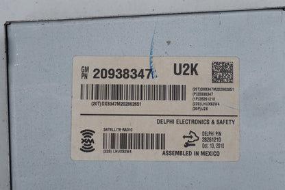 07-13 CHEVROLET SILVERADO SATELLITE RECEIVER CONTROL MODULE 20938347 OEM