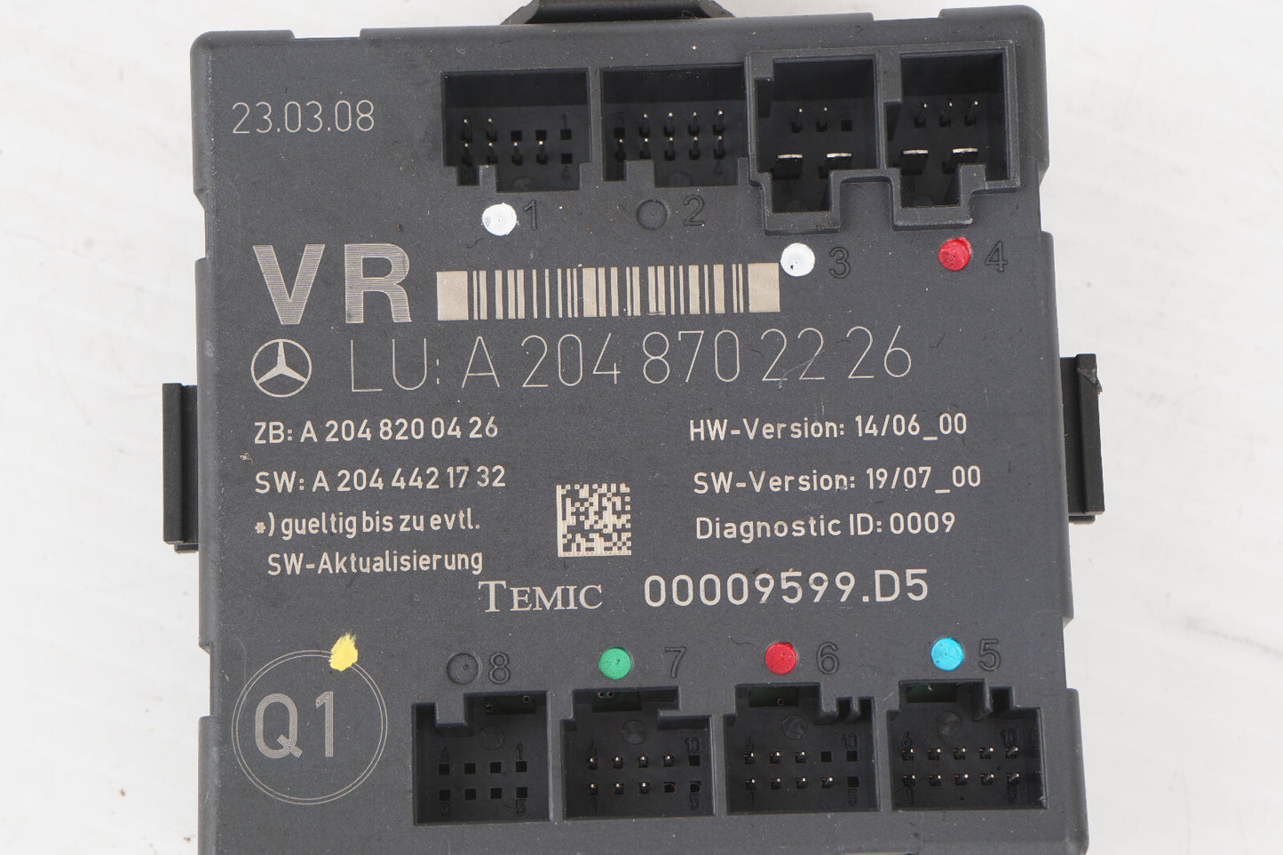 2008 - 2014 MERCEDES-BENZ C300 W204 FRONT RIGHT PASS DOOR CONTROL MODULE OEM