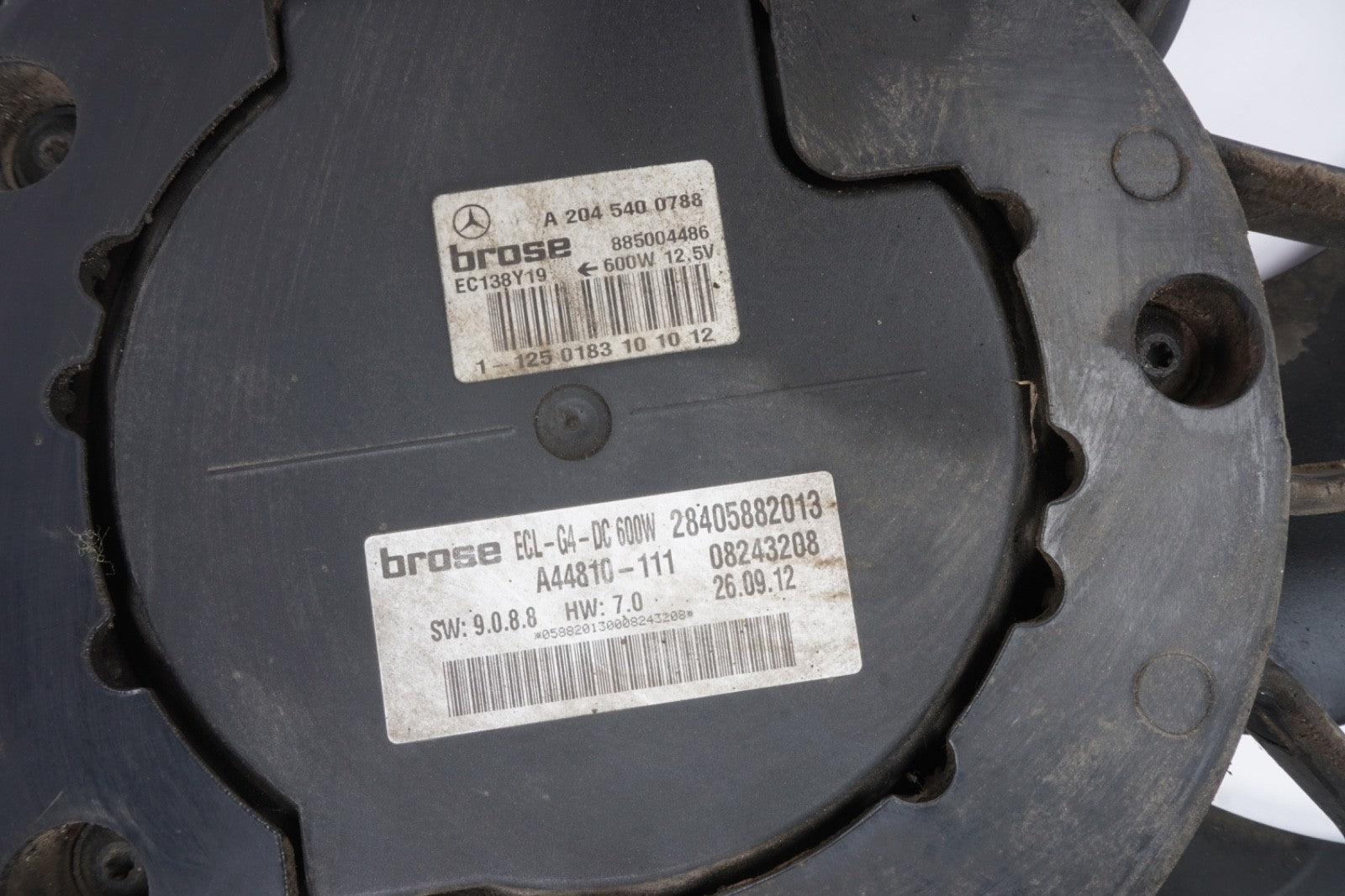 08-20 Mercedes W207 E350 C250 Engine Radiator Cooling Fan Motor Assembly OEM