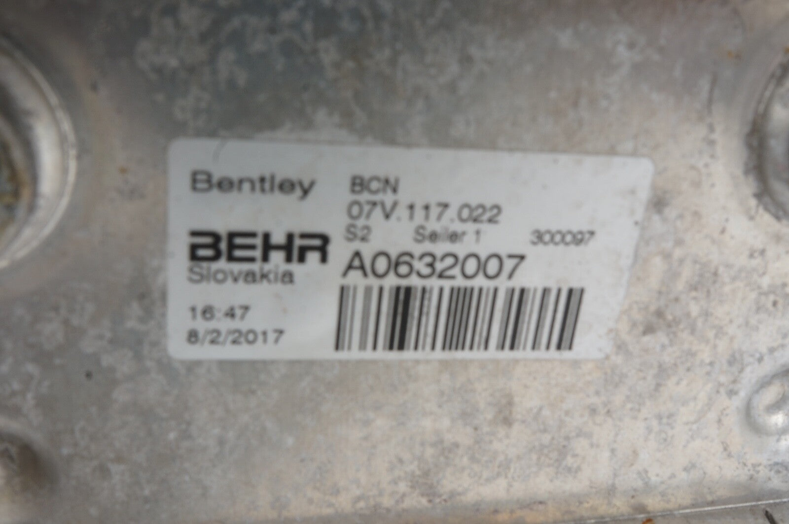 2010 - 2020 Bentley Mulsanne Engine Motor Oil Cooler Radiator
