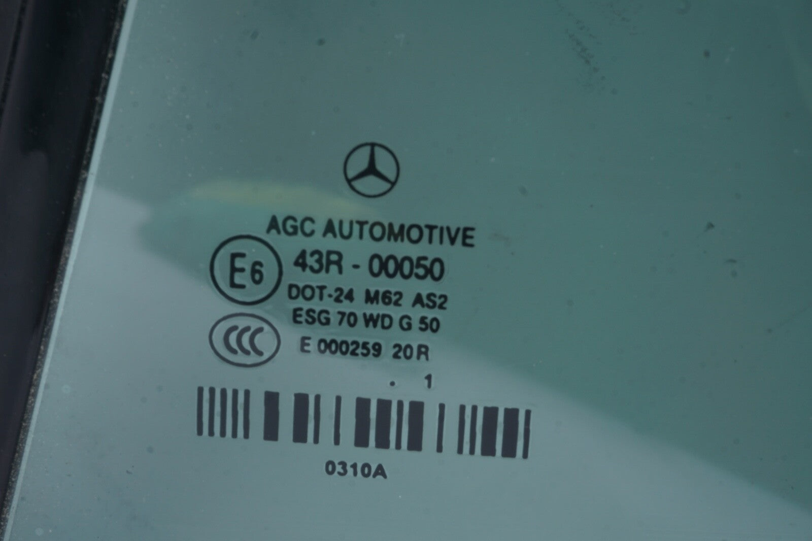 11-17 Mercedes W207 E350 Convertible Rear Left Side Quarter Window Glass OEM