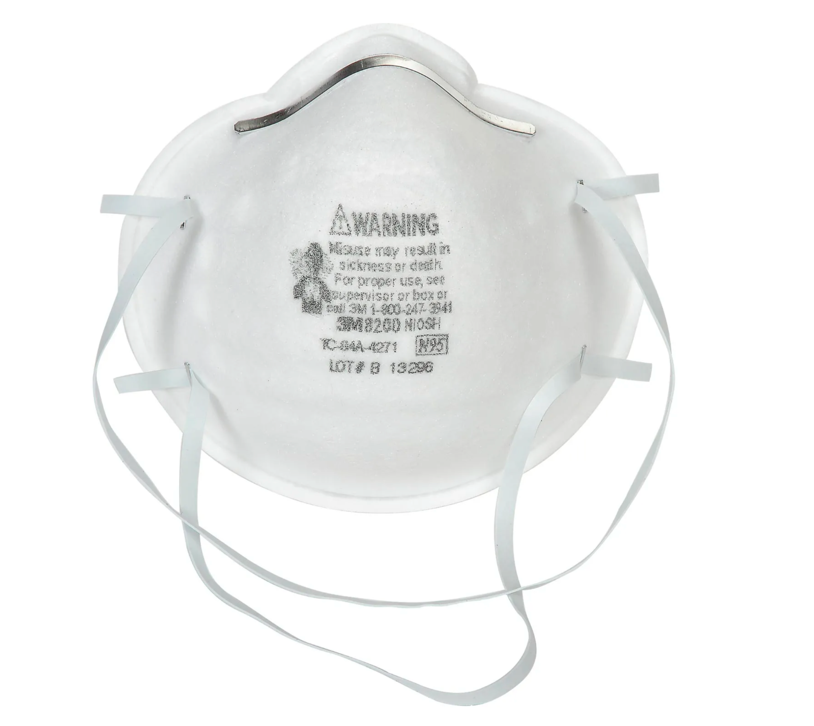 3M 8200 N95 Disposable Particulate Respirator, 20/Dispenser (Pack of 250)