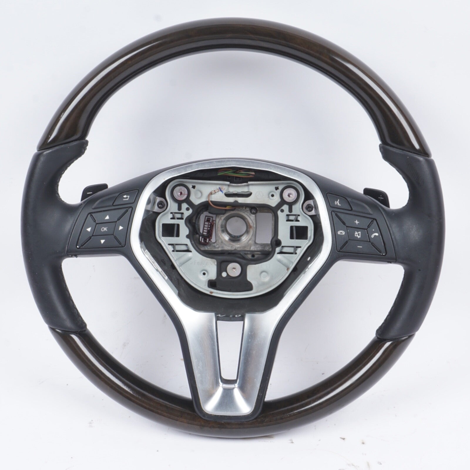 WOOD LEATHER STEERING WHEEL PEDAL SHIFT MERCEDES CLS63 CLS550 E350 E550