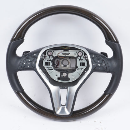 WOOD LEATHER STEERING WHEEL PEDAL SHIFT MERCEDES CLS63 CLS550 E350 E550