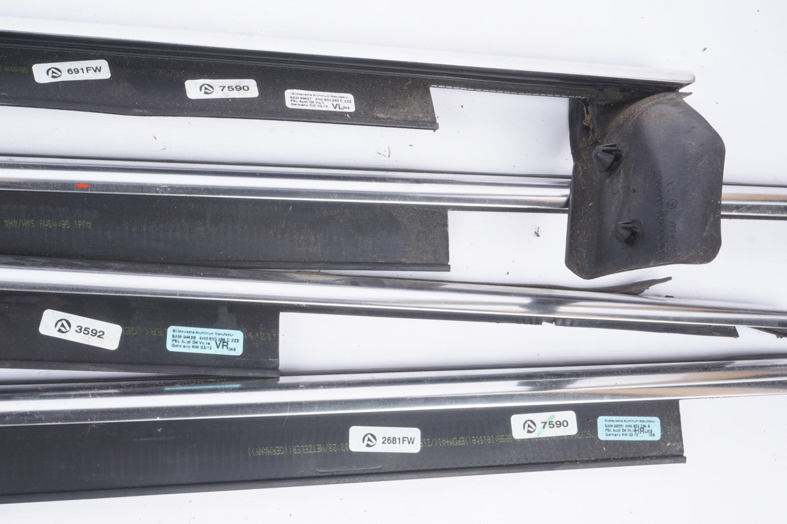 2011-2017 Audi A8L D4 Front Rear Left  Right Door Window Belt Molding Trim  SET