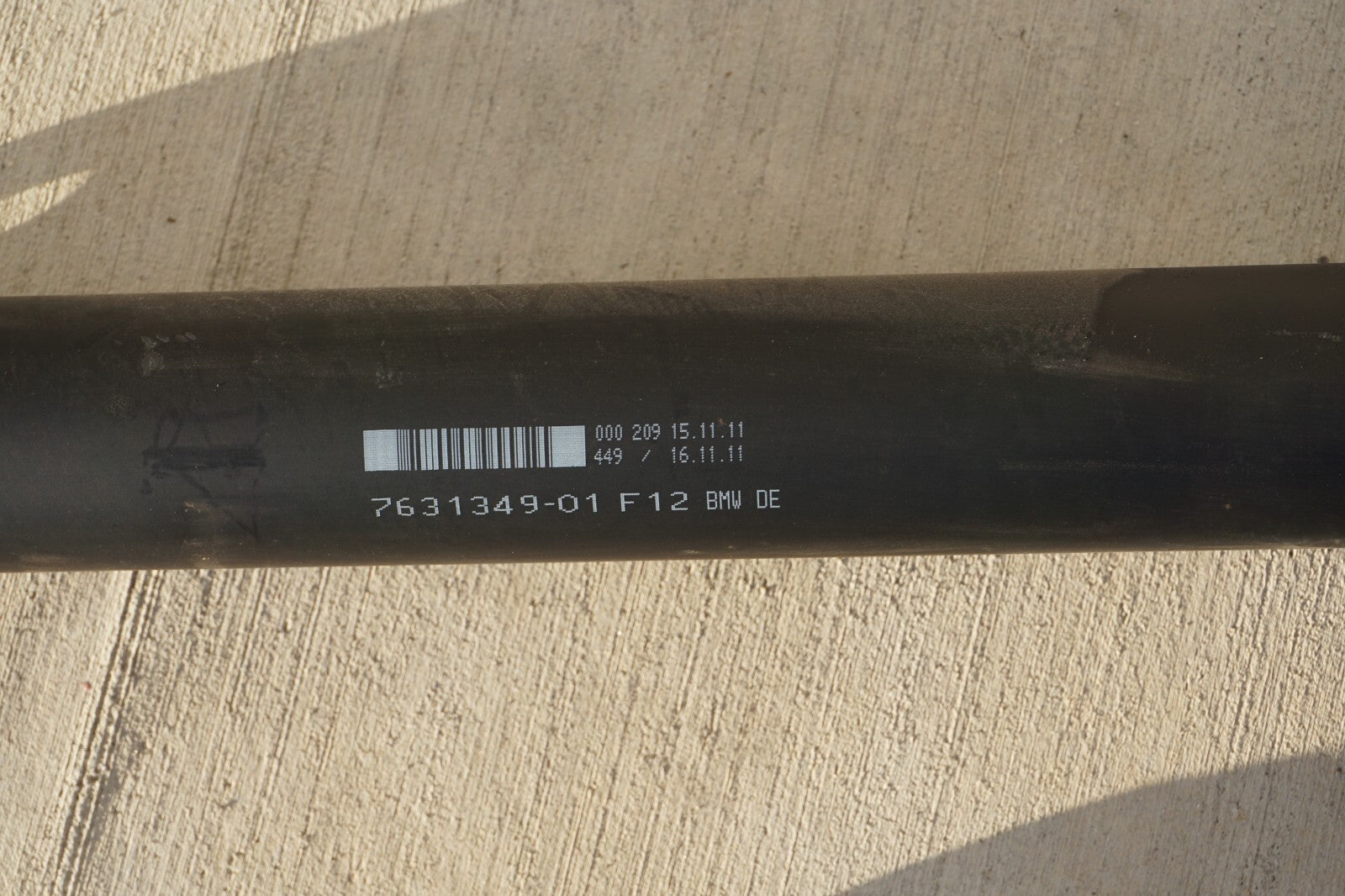 2012-2018 BMW 650I F12 Rear Driveshaft 7631349  OEM