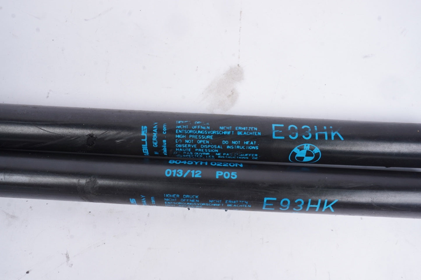 2007 - 2013 BMW E93 328i 335i Convertible Rear Trunk Lid Shock Absorber Pair