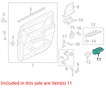2014 - 2017 HONDA ODYSSEY DRIVER MASTER POWER WINDOW SWITCH 35750-TK8-A41 OEM