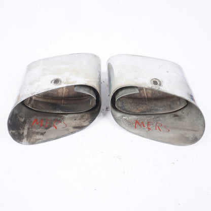 03-08 Mercedes R230 SL500 SL550 SL600 Exhaust Mufflers Muffler Tips Chrome OEM