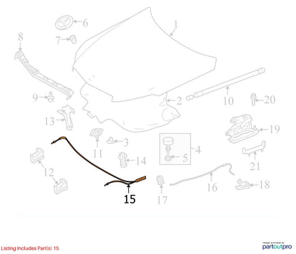 11-13 Mercedes W207 E350 E550 Coupe Hood Lock Latch & Release Cable OEM