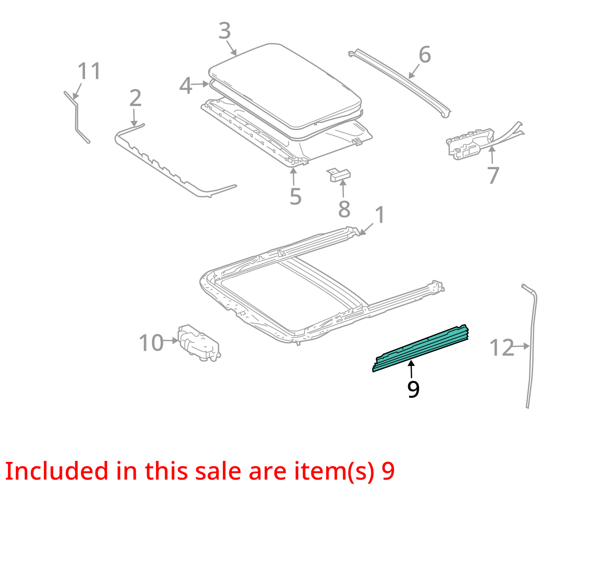 2006 - 2011 MERCEDES W164 ML ML500 Sunroof Trim Pair OEM