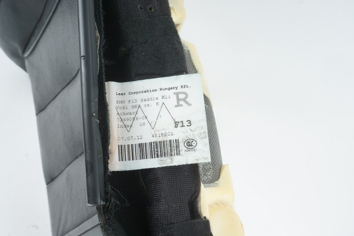 2012 - 2018 BMW 650i 640i F13 FRONT RIGHT PASSENGER SEAT CUSHION BOTTOM OEM