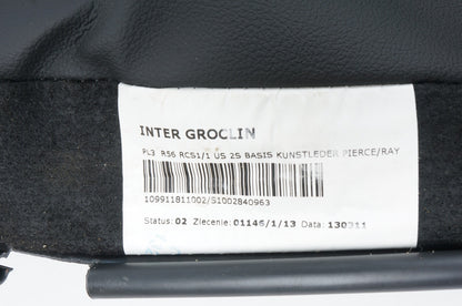 2007 - 2013 MINI COOPER REAR BACK SEAT LOWER CUSHION BLACK