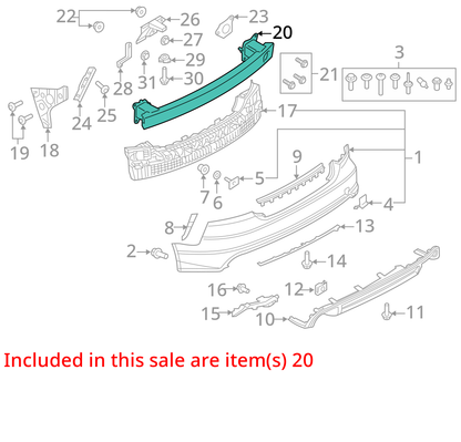 2012 - 2017 Audi A7 Rear Bumper Reinforcement Impact Bar Beam OEM