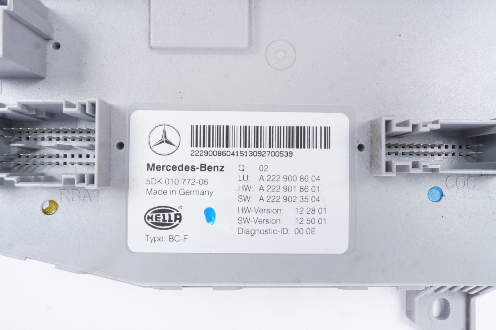 2014 - 17 Mercedes S550 W222 OEM Front Body Computer Control Module A2229008604