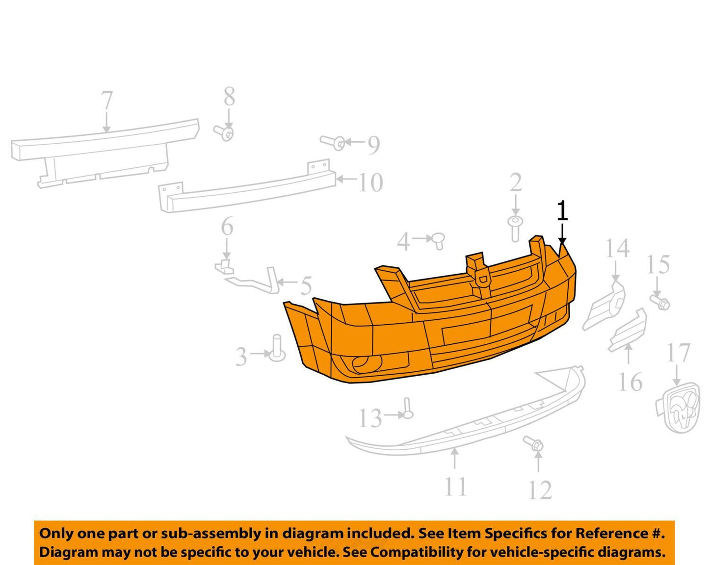 OEM 2008-2010 Dodge Grand Caravan Front Bumper Cover