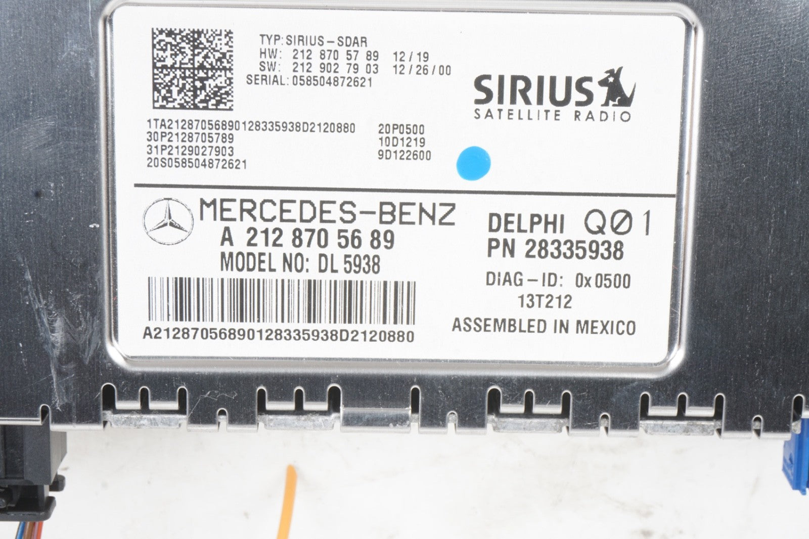 2011 - 2015 Mercedes C300 Sirius Satellite Radio Control Module OEM