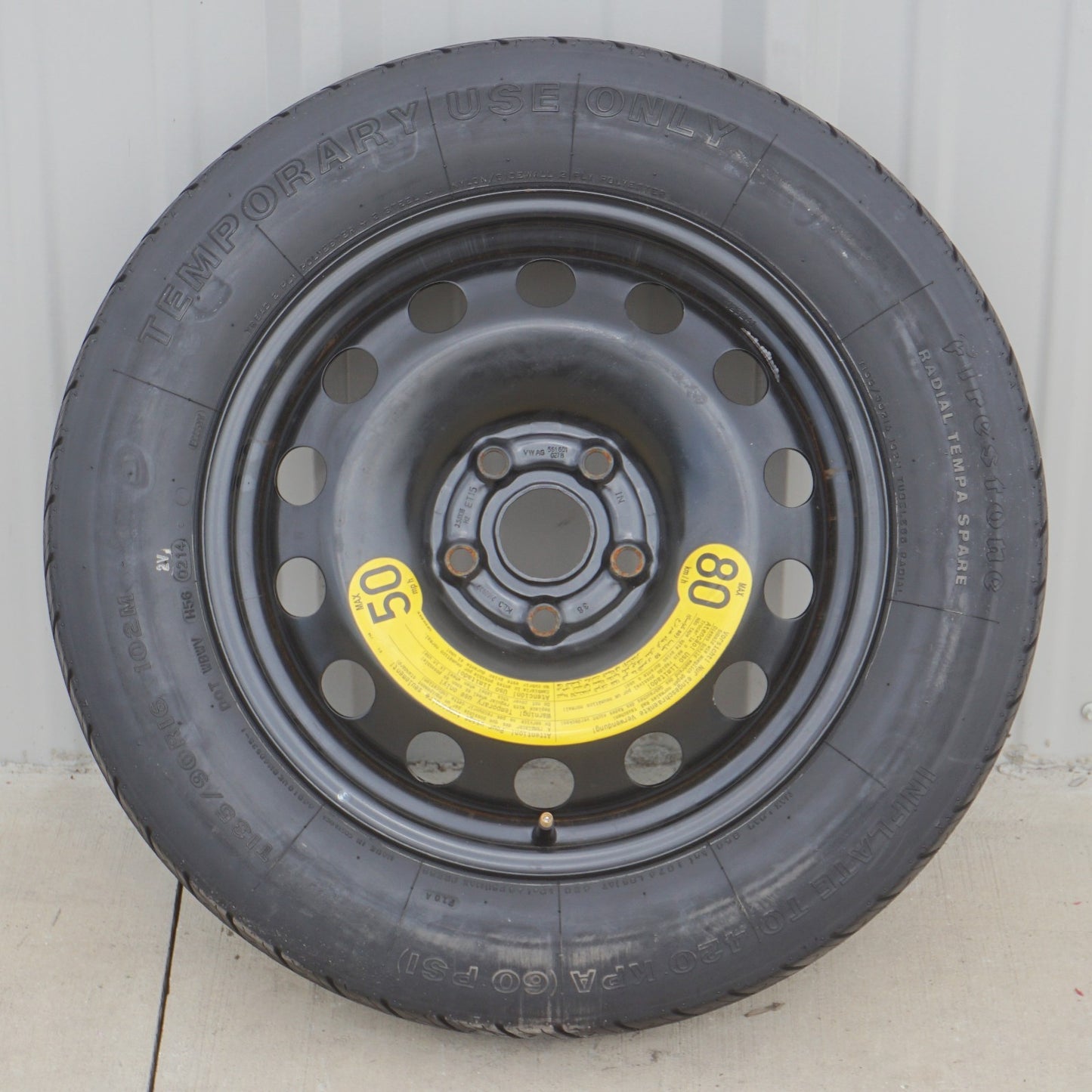12-22 Volkswagen Passat Spare Tire 3.5Jx16 T135/90R16 OEM