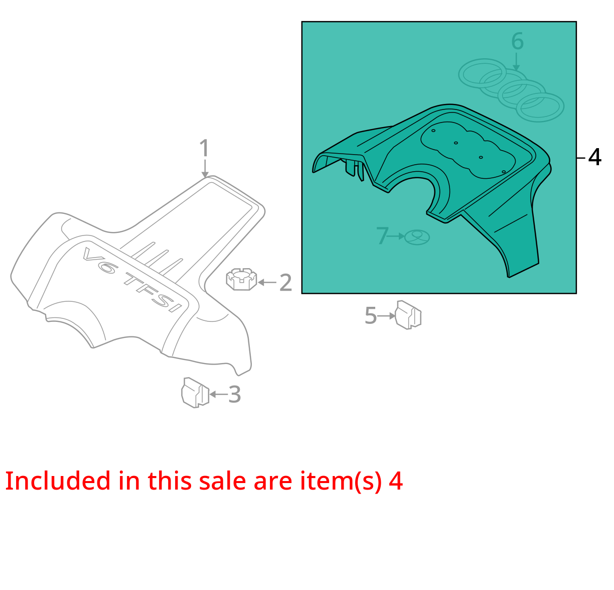 2010-2017 AUDI A6 A7 A8 Q5 Q7 3.0L REAR PLASTIC ENGINE COVER 06E103926N OEM