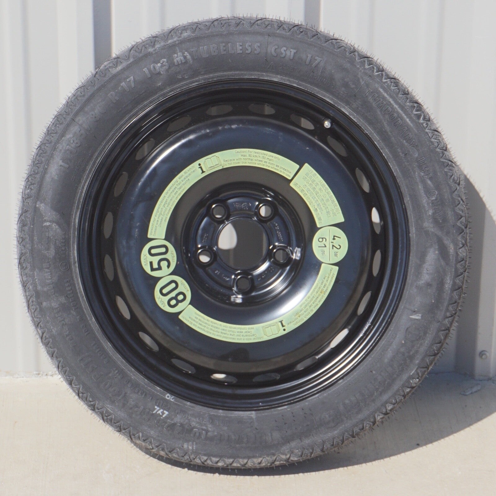 10-17 Mercedes W207 E350 C250 Coupe Donut Spare Tire Wheel Rim 135 80 17" OEM