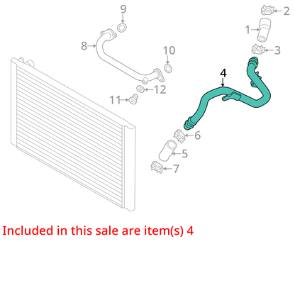 2011 - 2012 Audi A8 Quattro 4.2l Left Coolant Hose Tube Line OEM