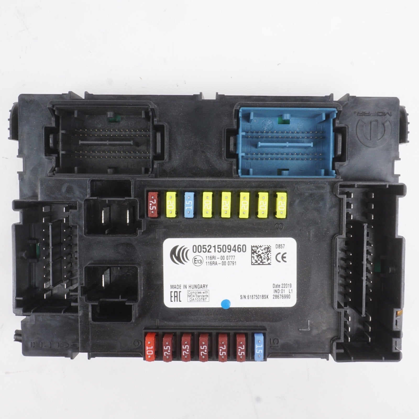 2019 - 2022 Jeep Renegade Sport 2.4L FWD Body Control Module Fuse Box OEM