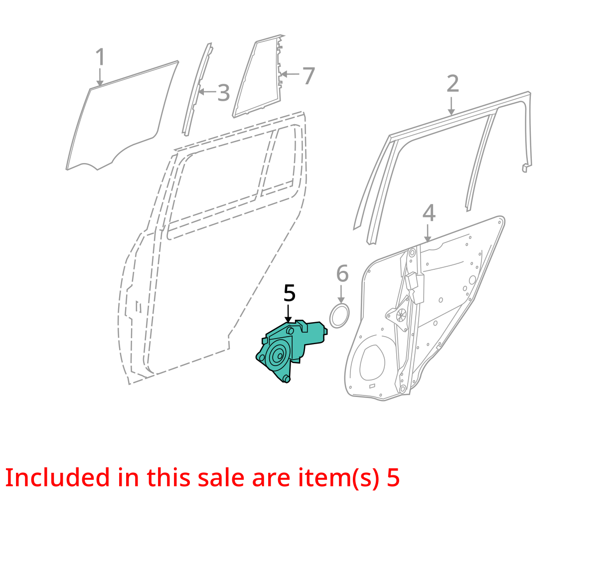08-16 Mercedes W204 C300 C250 C350 Rear Right Door Window Regulator Motor OEM