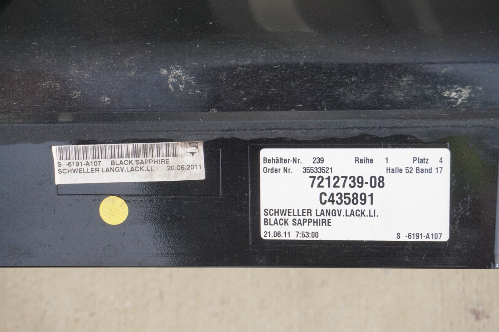 09-15 BMW F02 750Li LEFT DRIVER ROCKER PANEL SKIRT MOLDING BLACK OEM