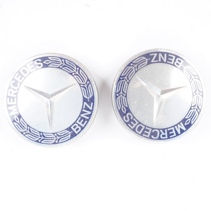 Mercedes-Benz Center Caps Dark Blue Set of 2 75mm OEM