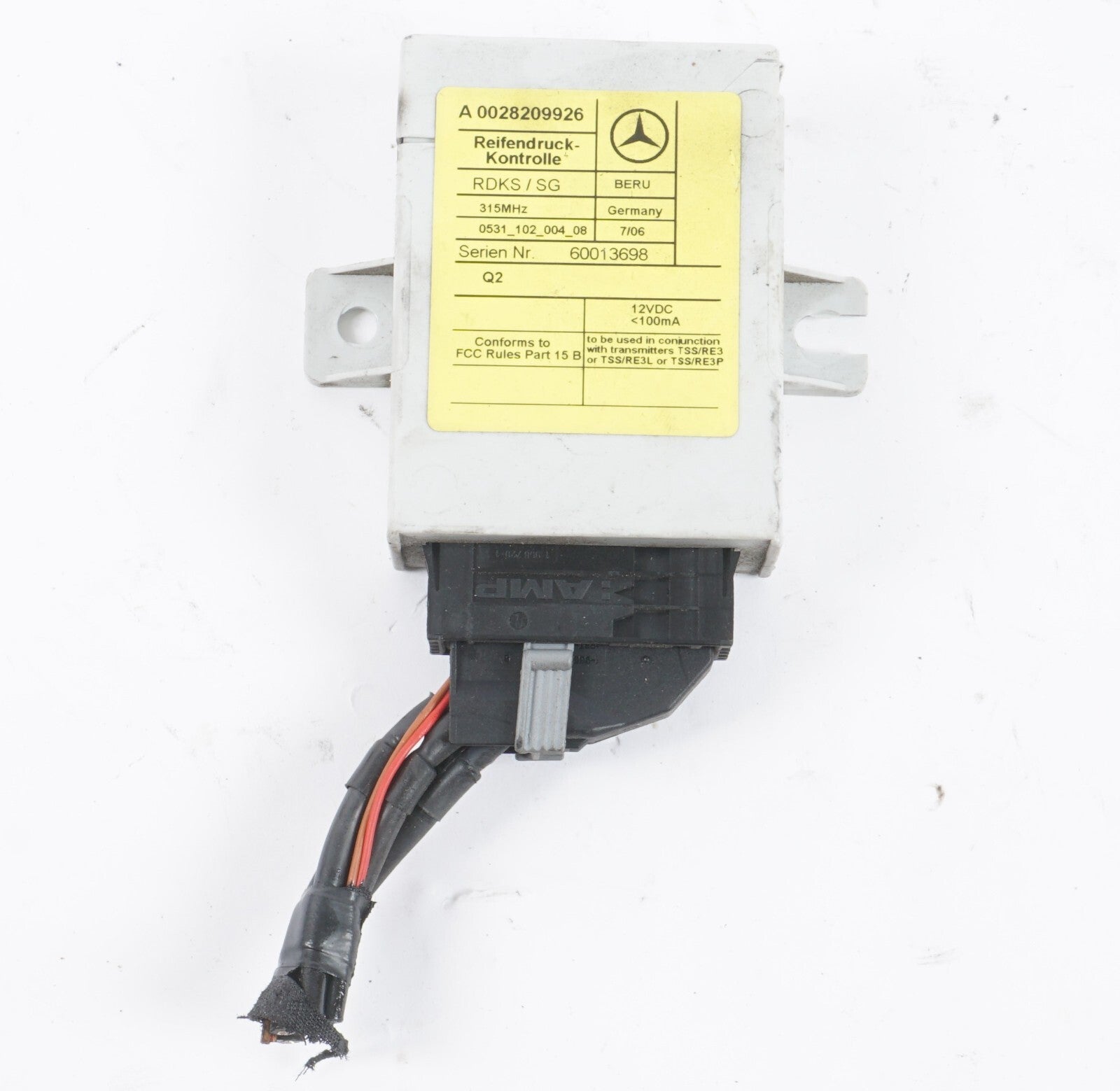 03-05 Mercedes R230 SL500 SL55 Tire Pressure Monitoring System TPMS Receiver OEM