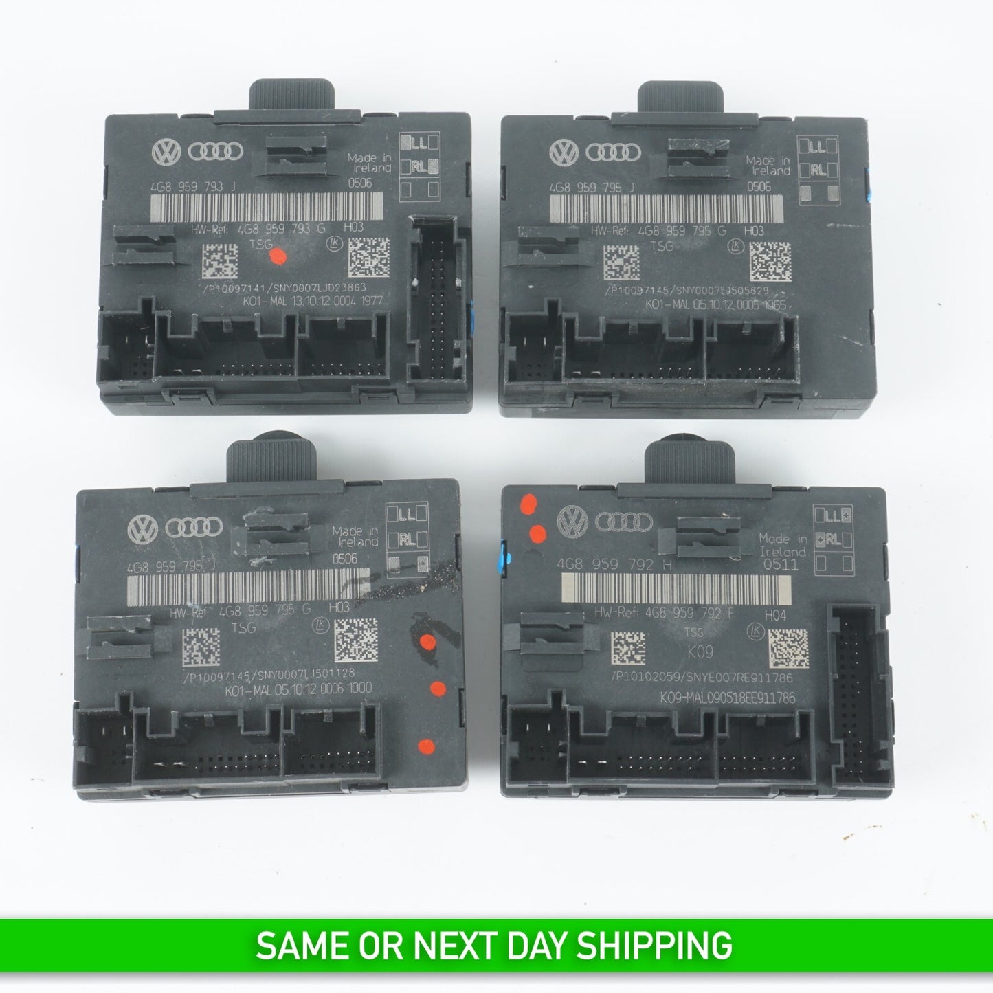 2012 - 2018 AUDI A7 DOOR CONTROL MODULE FRONT & REAR SET OF 4 OEM