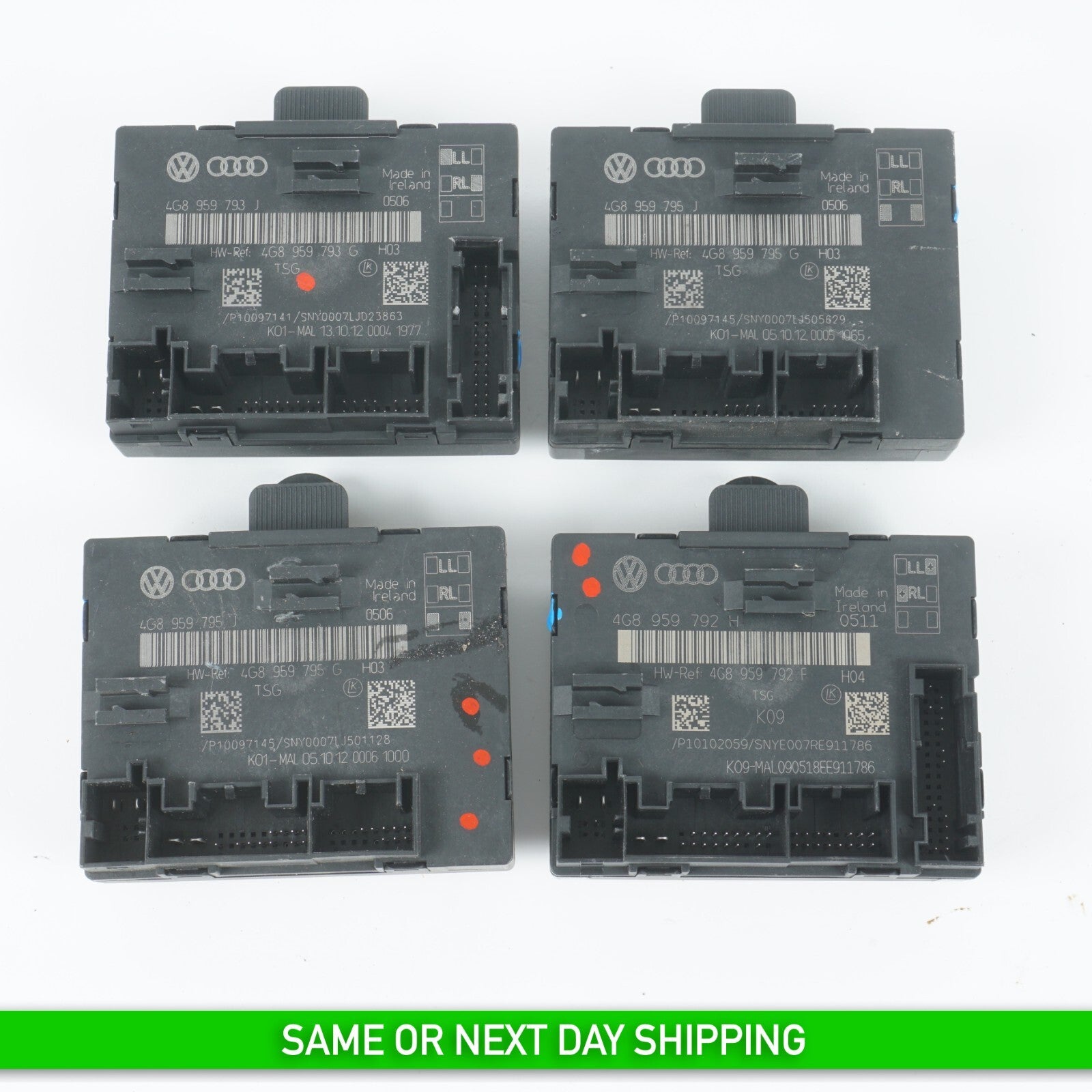 2012 - 2018 AUDI A7 DOOR CONTROL MODULE FRONT & REAR SET OF 4 OEM