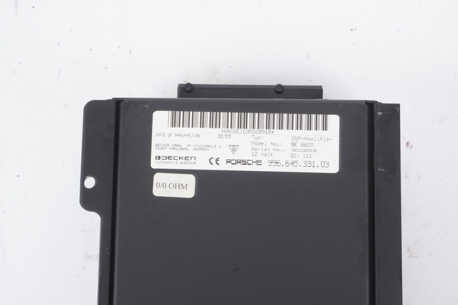 2002 - 04 PORSCHE BOXSTER 986 CONVERTIBLE AMPLIFIER ANALOG AUDIO SYSTEM HARMANN