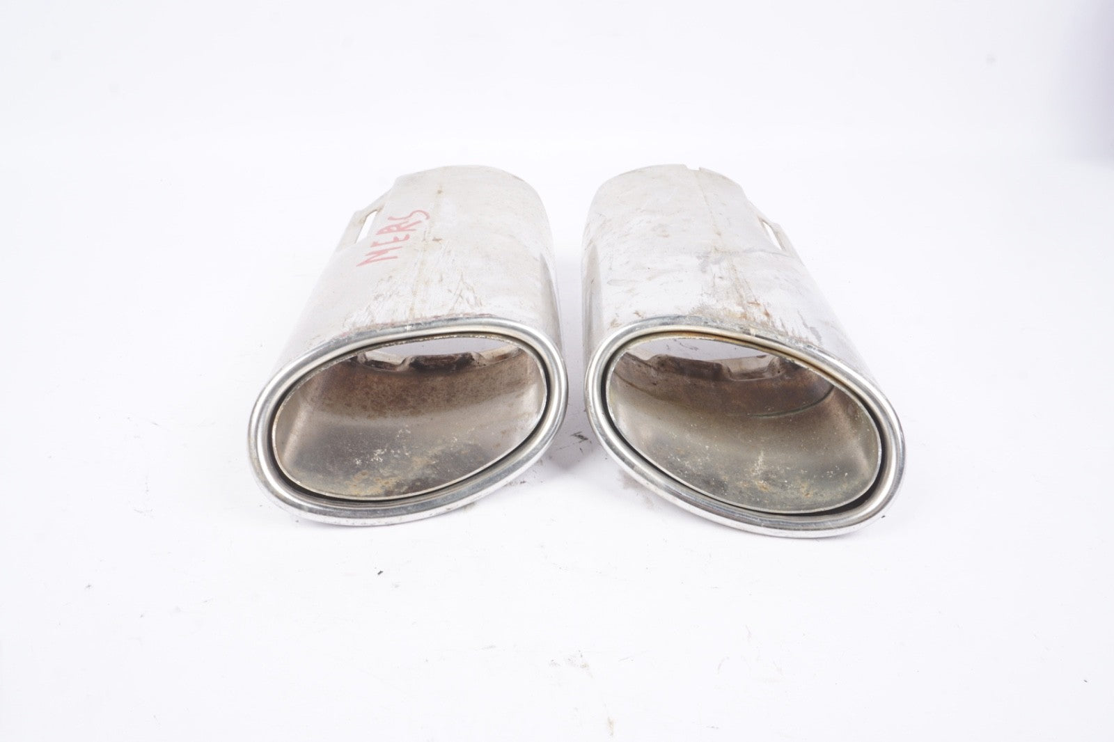 08-16 Mercedes W204 C350 E350 Rear Bumper Exhaust Muffler Tips Set of 2 OEM